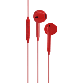 K Ecouteur avec micro et t&eacute;l&eacute;commande, Rouge Ardent