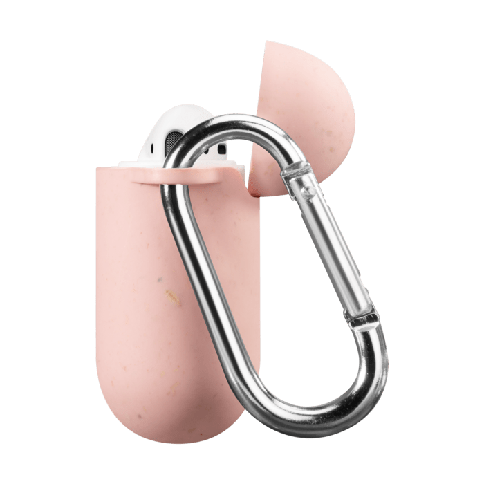 Coque antibact&eacute;rienne vegan bio 100 % z&eacute;ro d&eacute;chet pour Apple AirPods, Rose rhubarbe