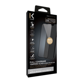 Protection d'&eacute;cran en verre tremp&eacute; (100% de surface couverte) pour Apple iPhone 13/ 13 Pro/ 14, Noir