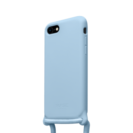 Custodia in silicone gel morbido con cinturino a tracolla per Apple iPhone 7/8/SE 2020/SE 2022, blu lilla