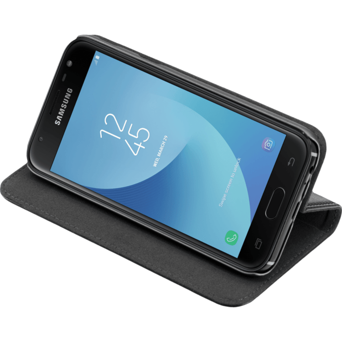 Étui et Coque slim magnétique 2-en-1 pour Samsung Galaxy Galaxy J7 (2017), Noir (v. EU/Asie - J730F/DS & J730FM/DS)