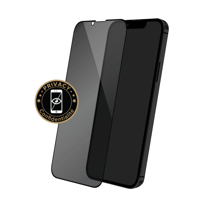 Protection d'&eacute;cran Priv&eacute;e en verre tremp&eacute; (100% de surface couverte) pour Apple iPhone 13/13 Pro, Noir