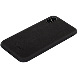 Coque en Su&egrave;de Alcantara pour Apple iPhone X/XS, Minuit Noir