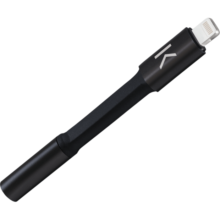 Apple MFi certified Lightning to 3.5mm Metallic Headphone Jack Adapter, Black
