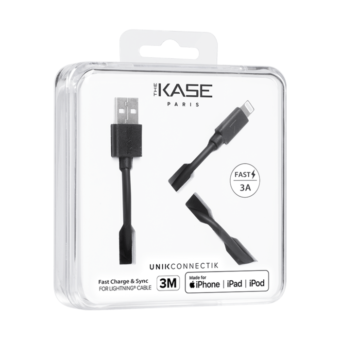 Speed 3A Apple MFi certified lightning charge/ sync cable (3M), Cool Black