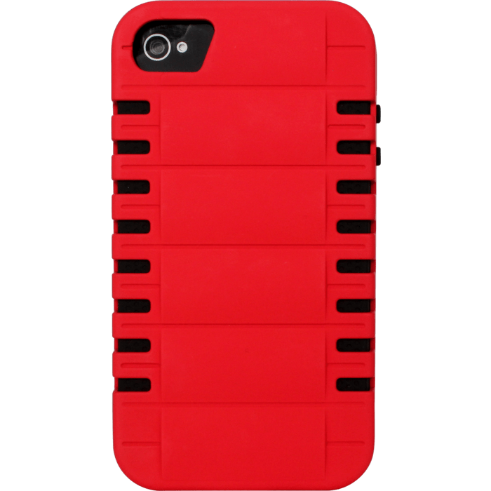 Coque pour Apple iPhone 4/4S, Anti-Shoc Rebonds Rouge