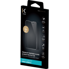 Protection d'&eacute;cran premium en verre tremp&eacute; pour Wiko Lenny2, Transparent