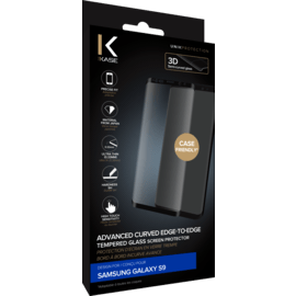 Protection d'écran en verre trempé Bord à Bord Incurvé avancé pour Samsung Galaxy S9, Noir