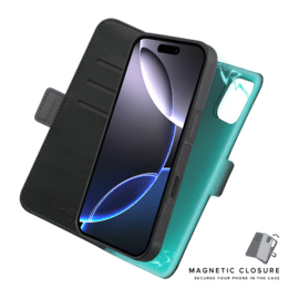 Etui & Coque robuste magn&eacute;tique 2-en-1 pour Apple iPhone 16 Pro Max, Noir Onyx