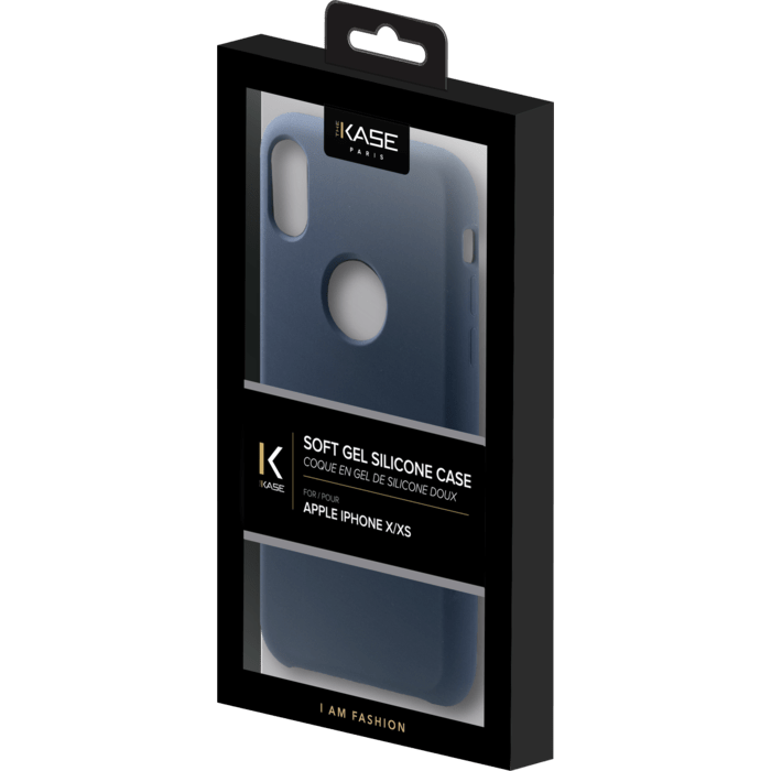 Coque en gel de silicone doux pour Apple iPhone X/XS, Bleu Marine