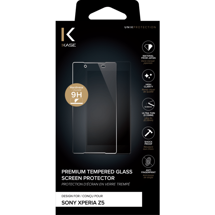Protection d'&eacute;cran premium en verre tremp&eacute; pour Sony Xperia Z5 premium, Transparent