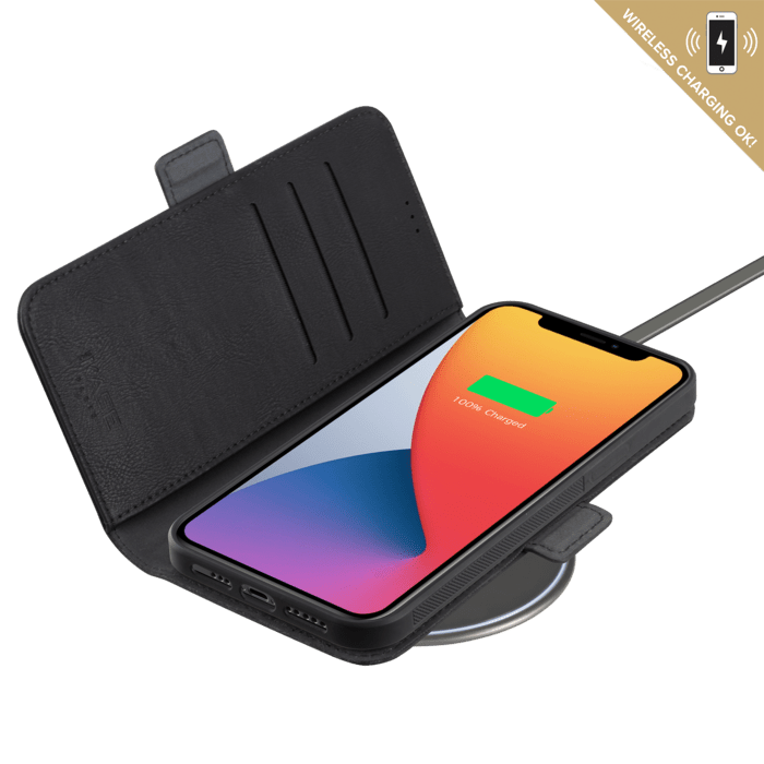 Robust 2-in-1 Magnetic Wallet & Case for Apple iPhone 12/12 Pro, Onyx Black