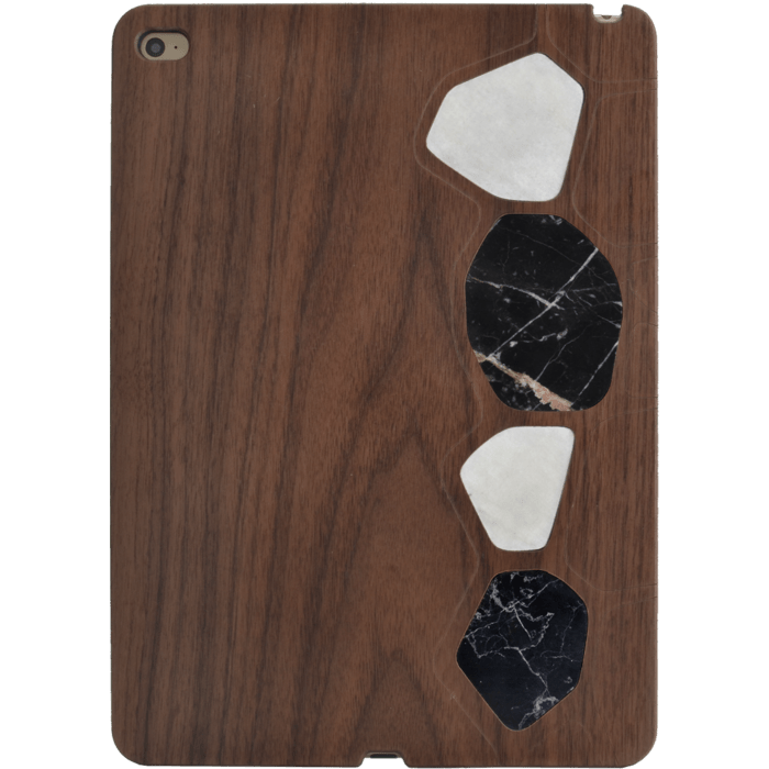 Naturalista Coque mabre-bois Noyer pour Apple iPad Air 2, Blanc & Noir