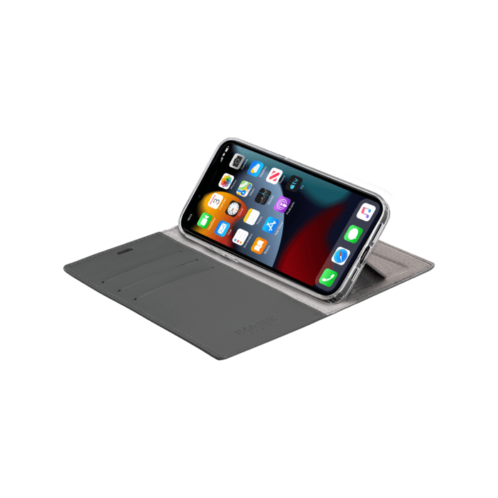 Diarycase 2.0 Custodia a portafoglio in vera pelle con supporto magnetico per Apple iPhone 13 mini, Midnight Black