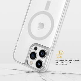 Coque antibact&eacute;rienne antichoc magn&eacute;tique invisible pour Apple iPhone 12 Pro Max, Transparente