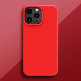 Coque antichoc en gel de silicone doux pour Apple iPhone 13 Pro Max, Rouge Ardent