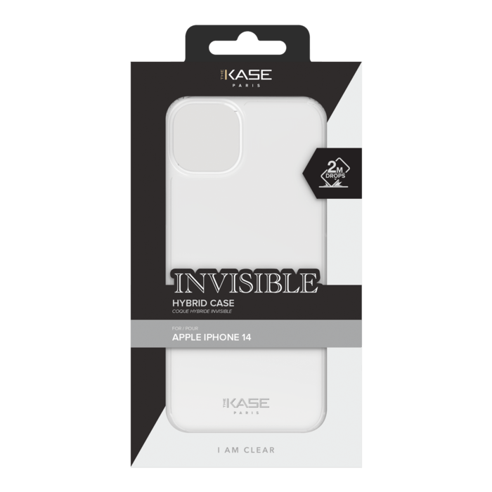 Coque hybride invisible pour Apple iPhone 14, Transparente