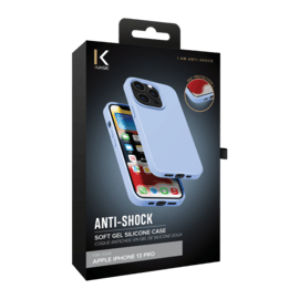 Coque antichoc en gel de silicone doux pour Apple iPhone 13 Pro, Bleu Lilas