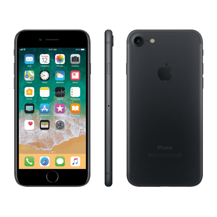 iPhone 7 reconditionné 32 Go, Noir, SANS TOUCH ID, débloqué