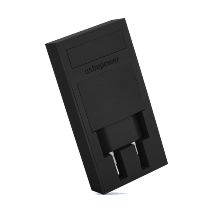 ROCK Black - Pocket charger / 2 USB ports including phone stand