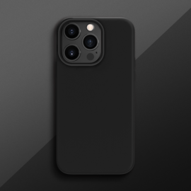 Coque antichoc en gel de silicone doux pour Apple iPhone 13 Pro, Noir satin