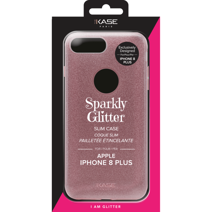 (Edition sp&eacute;ciale) Coque slim&nbsp;paillet&eacute;e &eacute;tincelante pour Apple iPhone 8 Plus, Or Rose