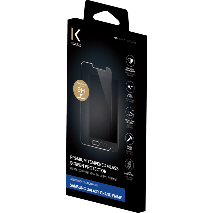 Protection d'&eacute;cran premium en verre tremp&eacute; pour Samsung Galaxy Grand Prime G530, Transparent