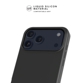 Coque antichoc en gel de silicone doux pour 55% de plastique recycl&eacute; Apple iPhone 17 Pro, Noir satin