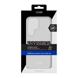 Coque hybride invisible fabriqu&eacute; avec 83% de plastique recycl&eacute; pour Samsung Galaxy S24 Ultra 5G, Transparente