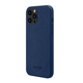 Coque en Su&egrave;de Alcantara pour Apple iPhone 12 Pro Max, Bleu indigo