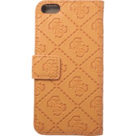 Guess Scarlett Coque Clapet pour Apple iPhone 5/5s/SE, Cognac