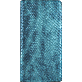 Diarycase Coque clapet en cuir v&eacute;ritable avec support aimant&eacute; pour Samsung Galaxy S6 Edge, motif serpent, Menthe