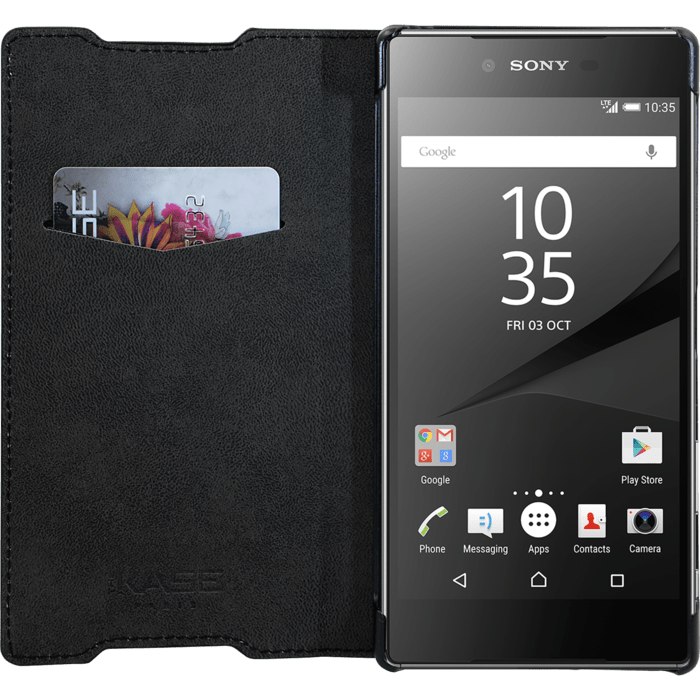 Coque Clapet Slim avec Stand pour Sony Xperia Z5 Premium, Noir