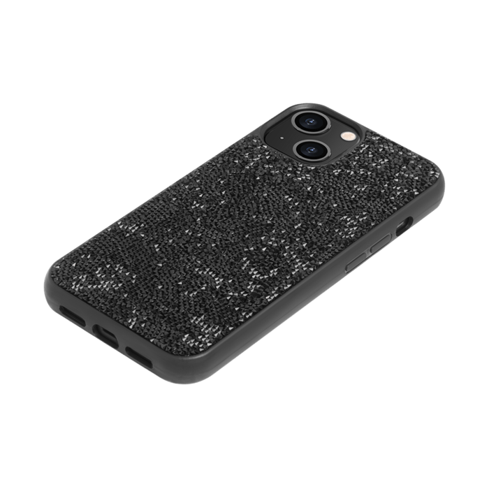 Coque Bling Strass pour Apple iPhone 13, Minuit Noir
