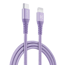 C&acirc;ble USB-C vers Lightning certifi&eacute; MFi Apple m&eacute;tallis&eacute; tress&eacute; Charge/sync (1M), Violet Lilas