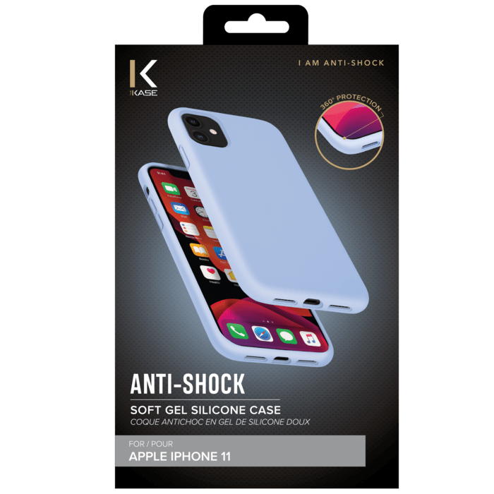 Coque antichoc en gel de silicone doux pour Apple  iPhone 11, Lilas Bleu