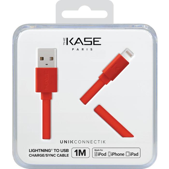 C&acirc;ble Lightning certifi&eacute; MFi Apple Charge/Sync (1M), Rouge Ardent