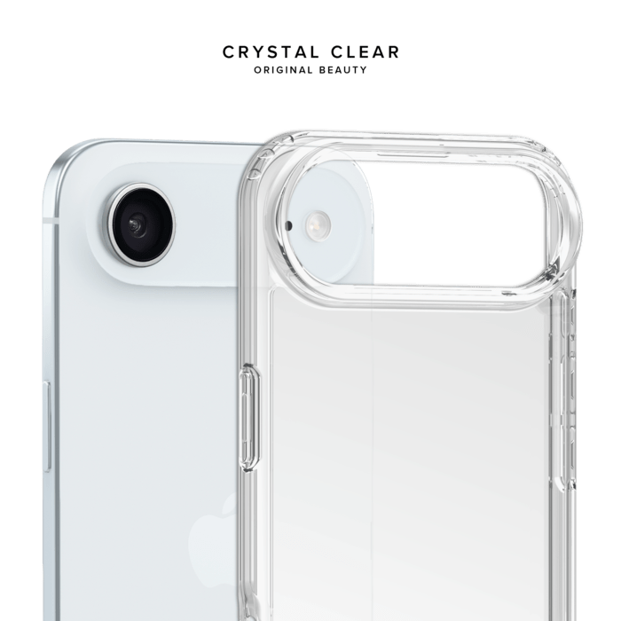 Coque hybride invisible fabriqu&eacute;e &agrave; 83 % de plastique recycl&eacute; pour Apple iPhone Air, transparente