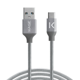 Ricarica rapida USB 3.2 GEN 2 Cavo di ricarica/sincronizzazione intrecciato metallico da USB-C a USB-A (1 M), grigio siderale