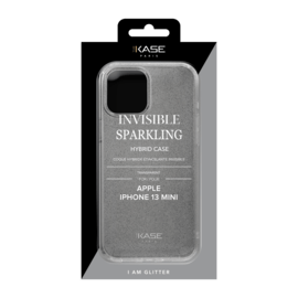 Coque hybride &eacute;tincelante invisible pour iPhone Apple 13 mini, Transparente