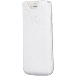 Etui avec Pochettes CB pour Apple iPhone 5/5s/SE, cuir de Veau Shrunken Blanc