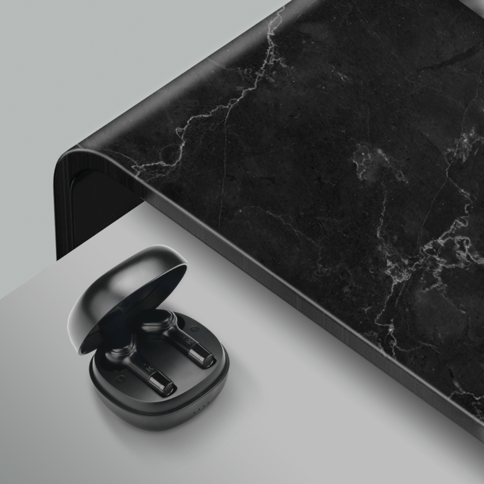 &Eacute;couteurs sans fil Sonik Pro intra-auriculaires avec bo&icirc;tier de chargement, Noir onyx