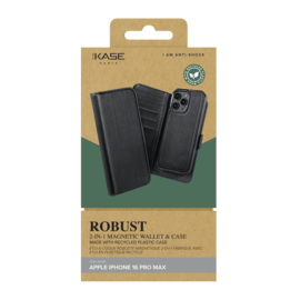 Etui & Coque robuste magn&eacute;tique 2-en-1 pour Apple iPhone 16 Pro Max, Noir Onyx