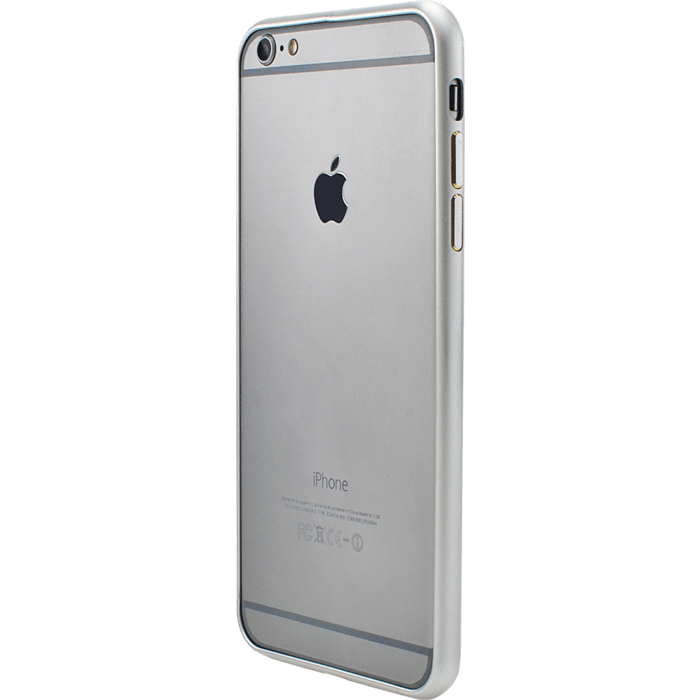 Bumper arrondi métallique pour Apple iPhone 6 Plus, Argent lisse