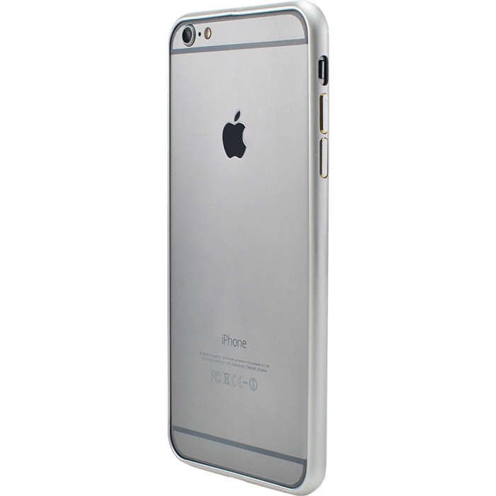 Bumper arrondi m&eacute;tallique pour Apple iPhone 6 Plus, Argent lisse