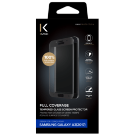 Protection d'écran en verre trempé (100% de surface couverte) pour Samsung Galaxy A3 (2017), Noir