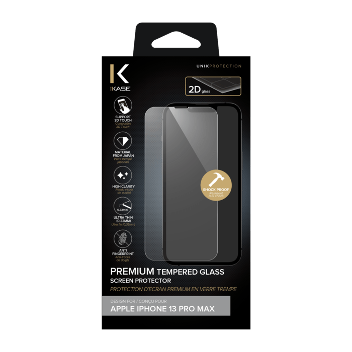 Premium Tempered Glass Screen Protector for Apple iPhone 13 Pro Max, Transparent