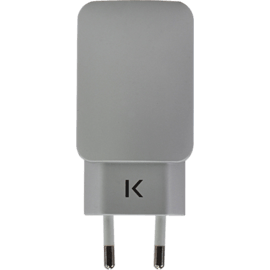 Chargeur Universel Double USB (EU) 3.1A, Argent