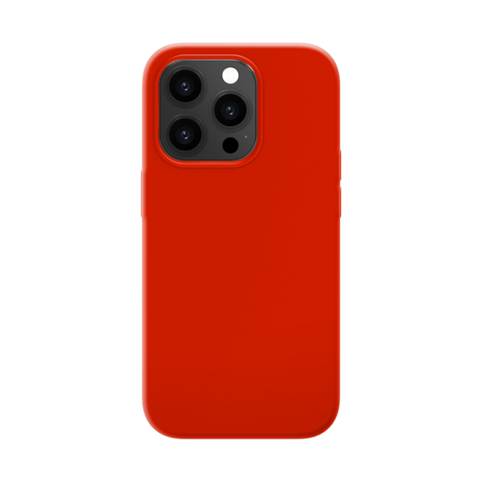Coque antichoc en gel de silicone doux pour Apple iPhone 14 Pro, Rouge Ardent