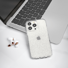 Coque hybride &eacute;tincelante invisible pour Apple iPhone 13 Pro, Transparente